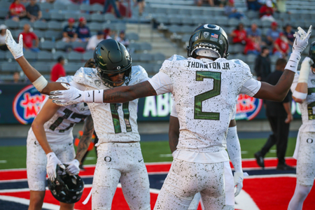The Oregon Ducks take on the Arizona Wildcats at 6pm in Tucson, Arizona on Oct 8, 2022. (Jackson Fisk/ Eric Evans Photography)