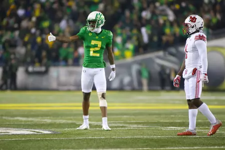 The Oregon Ducks take on then UCLA Bruins at 7:30 pm in Eugene, Oregon on Nov 19, 2022.  (Jackson Fisk / Eric Evans Photography)