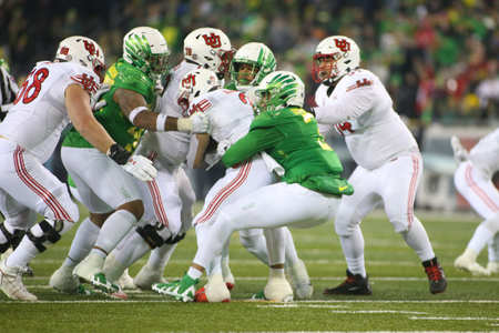 The Oregon Ducks take on then UCLA Bruins at 7:30 pm in Eugene, Oregon on Nov 19, 2022. (Jackson Fisk / Eric Evans Photography)