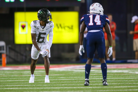 The Oregon Ducks take on the Arizona Wildcats at 6pm in Tucson, Arizona on Oct 8, 2022. (Jackson Fisk/ Eric Evans Photography)