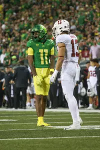 The Oregon Ducks take on the Stanford Cardinal at Autzen Stadium in Eugene, Oregon on October 1, 2022. (Jackson Fisk/ Eric Evans Photography)