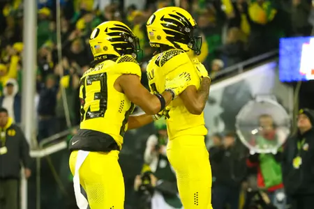 The Oregon Ducks take on the Washington Huskies at 4 pm in Eugene, Oregon on Nov 12, 2022.  (Jackson Fisk/ Eric Evans Photography)
