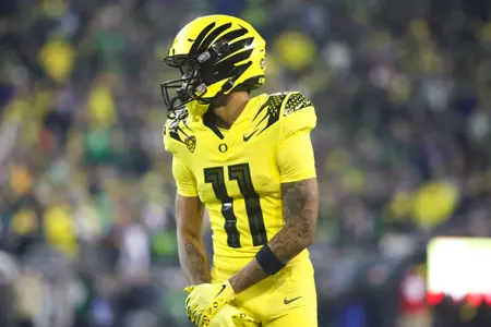 The Oregon Ducks take on the Washington Huskies at 4 pm in Eugene, Oregon on Nov 12, 2022.  (Jackson Fisk/ Eric Evans Photography)