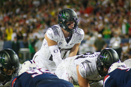 The Oregon Ducks take on the Arizona Wildcats at 6pm in Tucson, Arizona on Oct 8, 2022. (Jackson Fisk/ Eric Evans Photography)