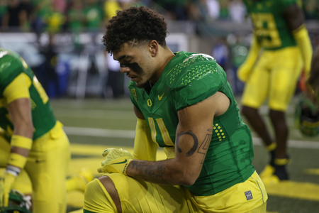 The Oregon Ducks take on the Stanford Cardinal at Autzen Stadium in Eugene, Oregon on October 1, 2022. (Jackson Fisk/ Eric Evans Photography)