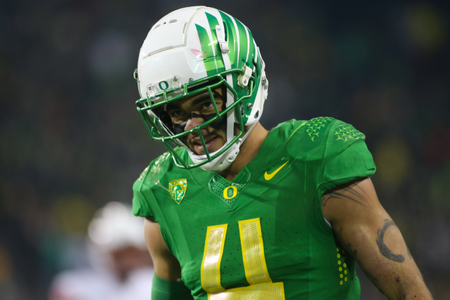 The Oregon Ducks take on then UCLA Bruins at 7:30 pm in Eugene, Oregon on Nov 19, 2022. (Jackson Fisk / Eric Evans Photography)