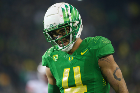 The Oregon Ducks take on then UCLA Bruins at 7:30 pm in Eugene, Oregon on Nov 19, 2022. (Jackson Fisk / Eric Evans Photography)