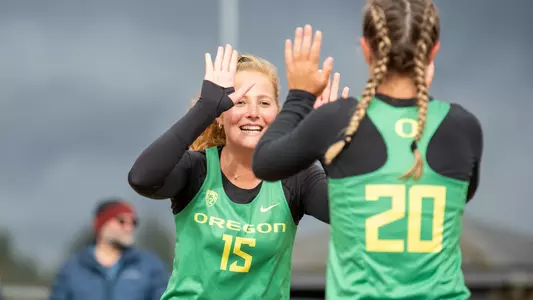 Ashley Schroeder high fives Natasha George vs Corban - March 23