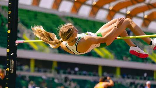 Chocek, high jump at Oregon Relays - April 2022