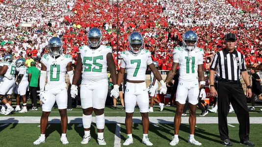 The Oregon Ducks take on the Texas Tech Red Raiders at Jones AT&T Stadium in Lubbock, Texas on September 9, 2023 (Eric Evans Photography)