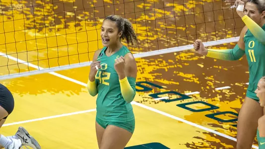 Karson Bacon celebrates vs Oregon State - Sept. 22