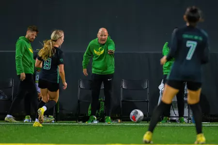 The University of Oregon Ducks Soccer team played the University of Colorado in a home match at Papé Field in Eugene, Oregon, on September 28, 2023. (Eric Becker/GoDucks)