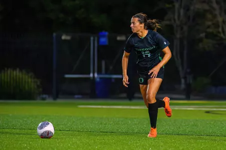 The University of Oregon Ducks Soccer team played California Baptist University in a home match at Papé Field in Eugene, Oregon, on September 7, 2023. (Eric Becker/GoDucks)