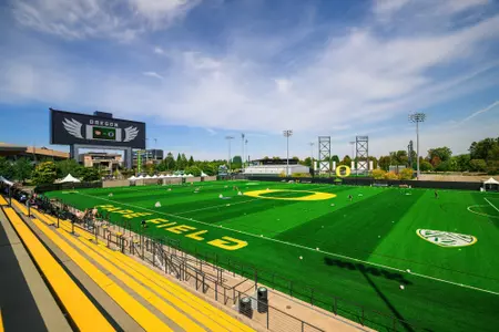 The University of Oregon Ducks Soccer team played the University of Denver in a home match at Papé Field in Eugene, Oregon, on September 10, 2023. (Eric Becker/GoDucks)