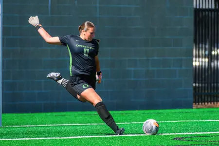The University of Oregon Ducks Soccer team played the University of Denver in a home match at Papé Field in Eugene, Oregon, on September 10, 2023. (Eric Becker/GoDucks)