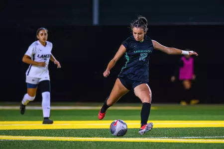 The University of Oregon Ducks Soccer team played California Baptist University in a home match at Papé Field in Eugene, Oregon, on September 7, 2023. (Eric Becker/GoDucks)
