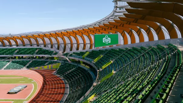 Hayward Field - south scoreboard + seats