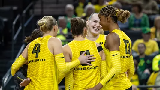 Team celebration vs Maryland - Oct. 25