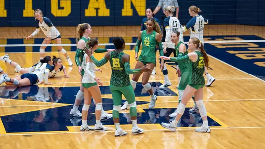 11/23/2024 Michigan Volleyball vs. Oregon at Cliff Keen Arena in Ann Arbor, MI on November 23, 2024.