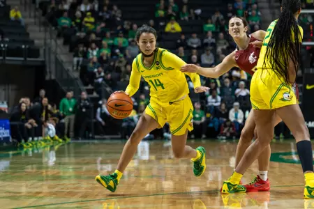 Oregon takes on Washington State at Matthew Knight Arena on Dec. 4, 2024.