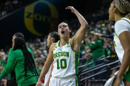 Oregon women's basketball takes on USC at Matthew Knight Arena on Dec. 7, 2024.