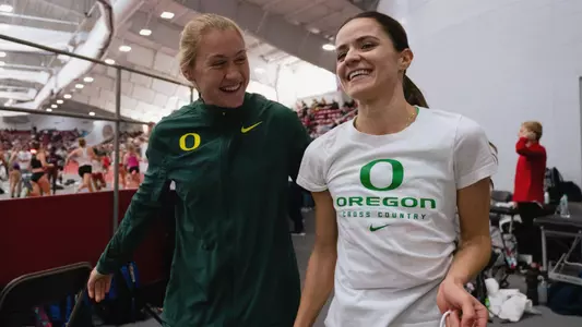 Ayyildiz, Thompson celebration at BU Opener - Dec. 7