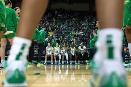 Oregon women's basketball takes on USC at Matthew Knight Arena on Dec. 7, 2024.