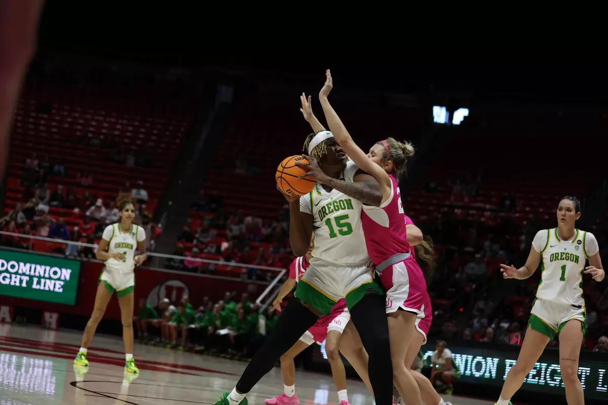 Oregon at Utah at Huntsman Center in Salt Lake City on Feb. 11, 2024.
