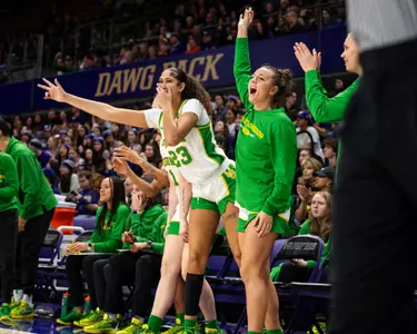 WBB - Oregon at Washington on Feb. 23, 2024 at Alaska Airlines Arena.