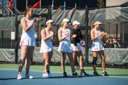 Women's Tennis vs Portland on March 16, 2024 at the Student Tennis Center (Eugene, Ore.).