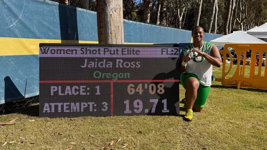 Jaida Ross, collegiate record board (April 6)