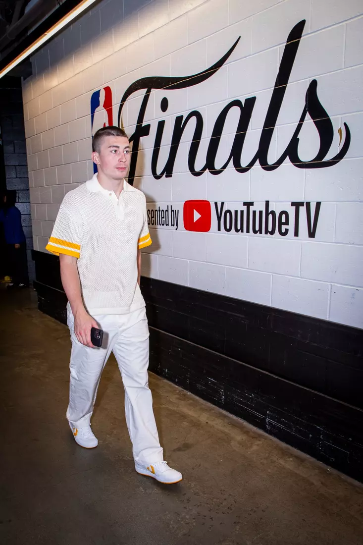 BOSTON, MASSACHUSETTS - JUNE 09: Payton Pritchard #11 of the Boston Celtics arrives before Game Two of the 2024 NBA Finals against the Dallas Mavericks at TD Garden on June 09, 2024 in Boston, Massachusetts. NOTE TO USER: User expressly acknowledges and agrees that, by downloading and or using this photograph, User is consenting to the terms and conditions of the Getty Images License Agreement. (Photo by Mike Lawrie/Getty Images)