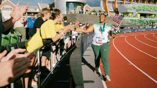 Jaida Ross - U.S. Olympics Trials, shot put celebration