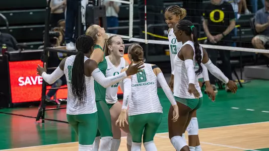 Team celebration vs Illinois - Sept. 27