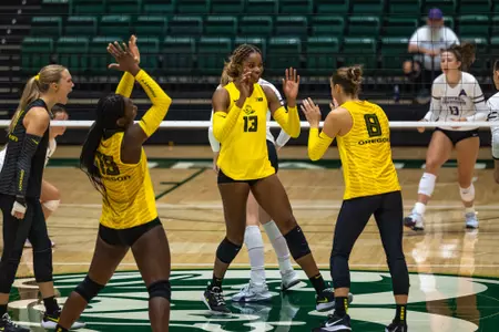Ofoegbu, Cline celebration vs UCA - Sept. 8