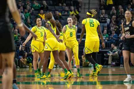 The Oregon women's basketball team takes on Purdue at Matthew Knight Arena on Jan. 15, 2025.