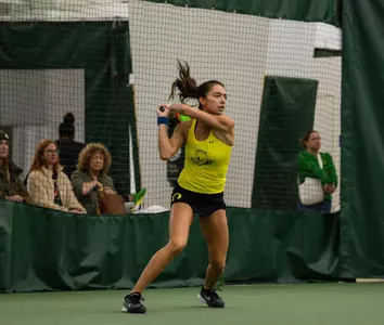 The Oregon women's tennis team takes on Portland State at the Student Tennis Center (Jan. 17,2025).
