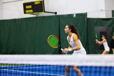 The Oregon women's tennis team takes on Seattle at the Student Tennis Center on Jan. 24, 2025.