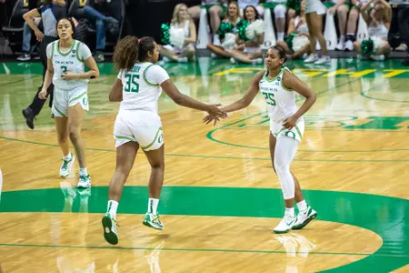 The Oregon women's basketball team takes on Indiana at Matthew Knight Arena on Jan. 24, 2025.
