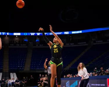 The Oregon women's basketball team plays Penn State on Jan. 9, 2025 at Bryce Jordan Center in University Park, Pa.