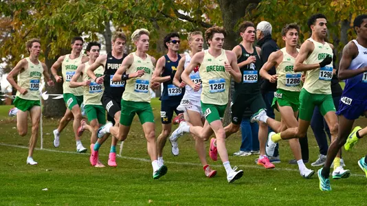 Lead pack at 2025 B1G XC Championships (Oct. 31)