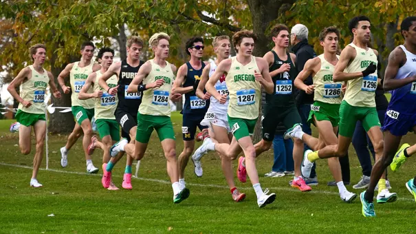 Lead pack at 2025 B1G XC Championships (Oct. 31)
