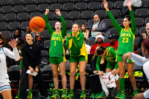 Oregon takes on Old Dominion at the Hoopfest Women's Challenge in Frisco, Texas on Nov. 27, 2025.