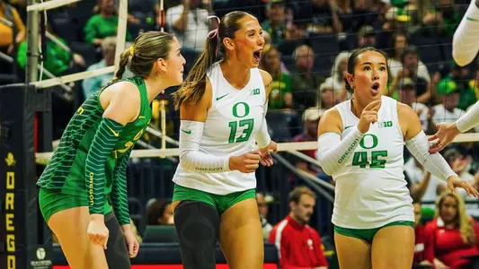 Team celebration vs Wisconsin (Oct. 26)
