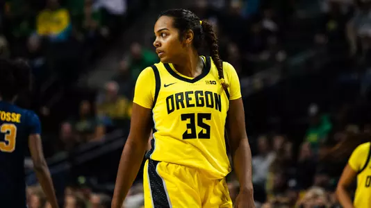 The Oregon women's basketball team takes on Michigan at Matthew Knight Arena on Dec. 29, 2025.