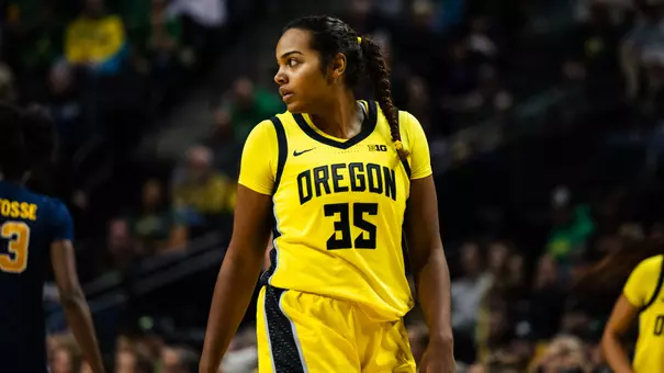 The Oregon women's basketball team takes on Michigan at Matthew Knight Arena on Dec. 29, 2025.