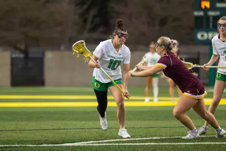The Oregon Ducks take on the Central Michigan Chippewas at Papé Field in Eugene, Oregon on February 22, 2025 (Molly McPherson)