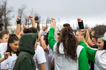 The Oregon Ducks take on the Central Michigan Chippewas at Papé Field in Eugene, Oregon on February 22, 2025 (Molly McPherson)