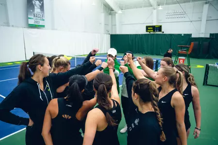 The Oregon women's tennis team takes on UCLA at the UO Student Tennis Center on March 14, 2025.