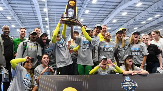 Women's NCAA Indoor team title celebration